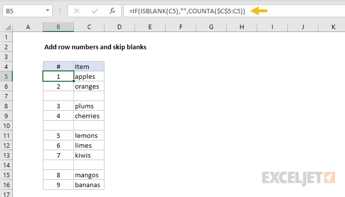 How To Skip Empty Cells In Excel Formula